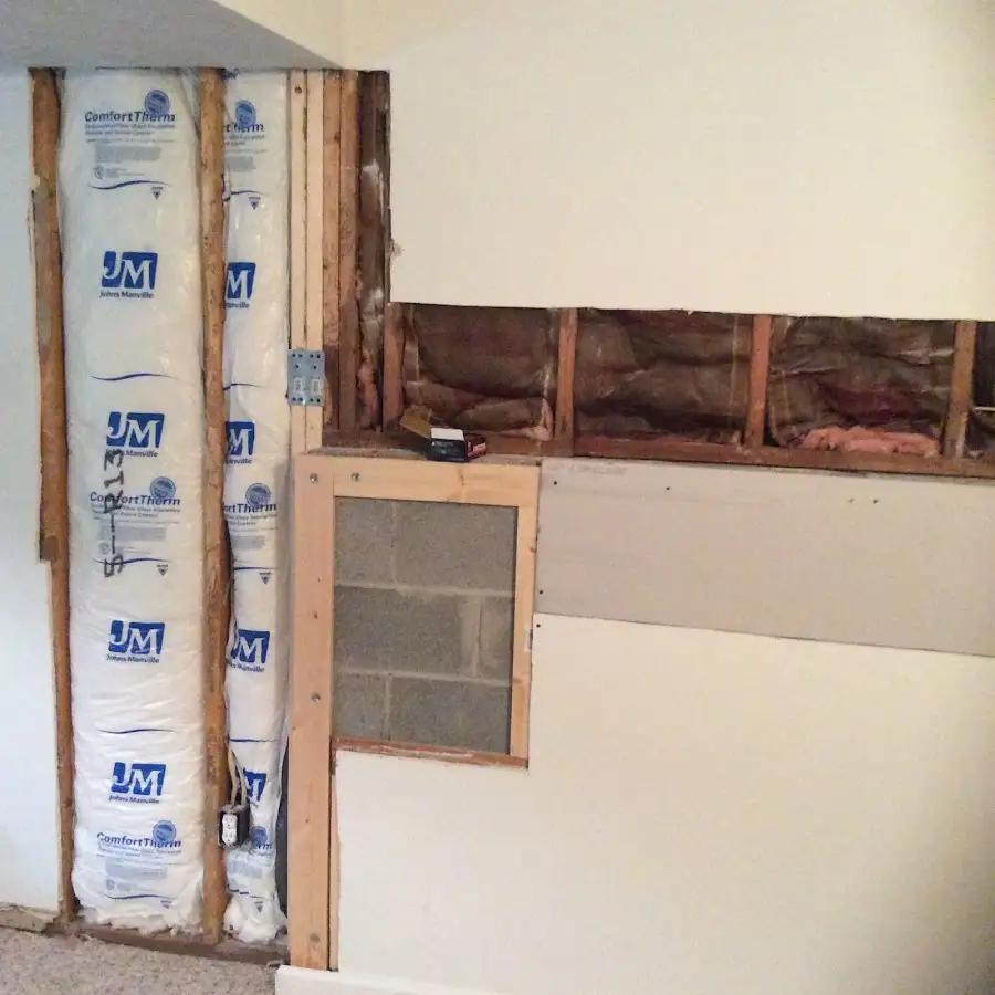 Wall insulation replacement during Basement Flood Cleanup in Fort Carson
